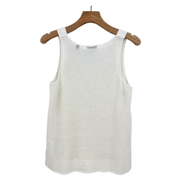 ATM Linen Rope Open-knit Tank Top In Chalk Size M - Picture 6 of 14